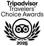 Tripadvisor Travelers' Choice Awards 2025 logo with owl and laurel wreath.